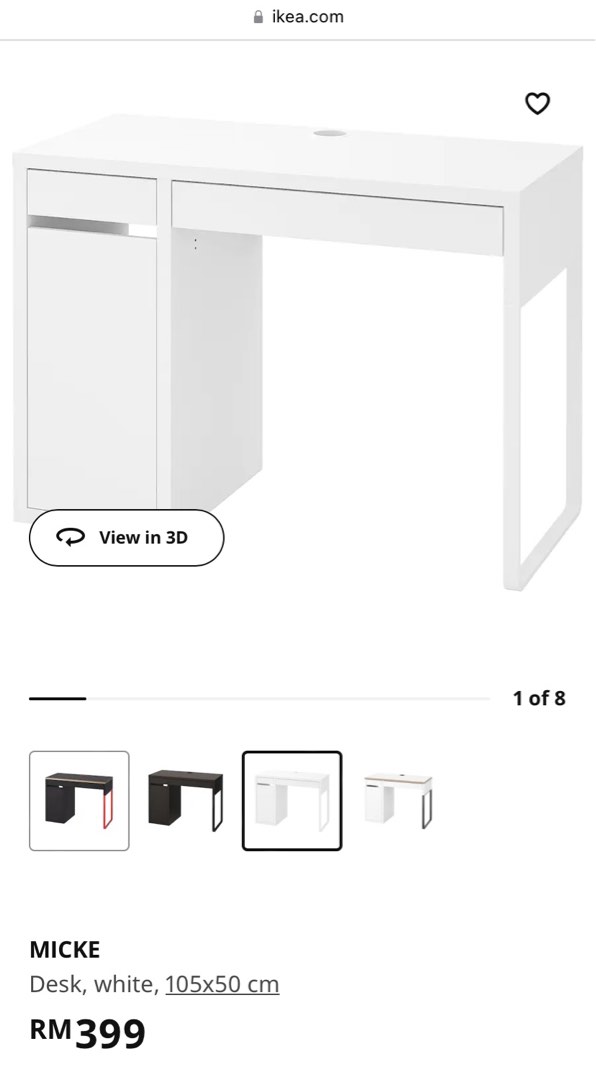 IKEA Desk Micke, Furniture & Home Living, Furniture, Tables & Sets on