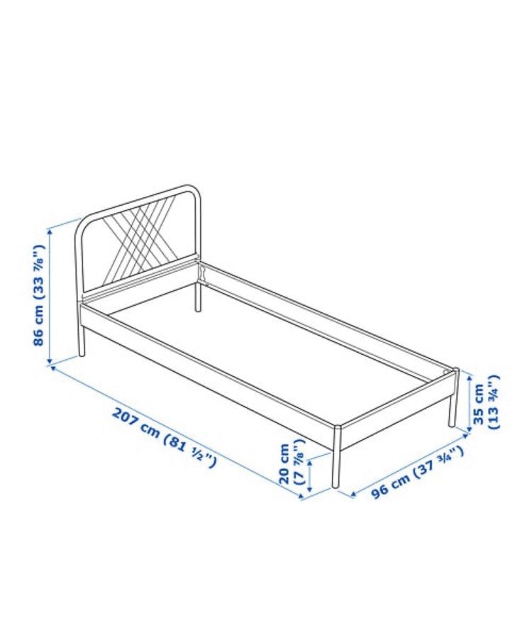 IKEA NESTTUN bed frame 90x200 white Luroy, Furniture & Home Living