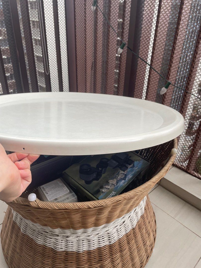 ikea ratten table with storage, Furniture & Home Living, Furniture ...