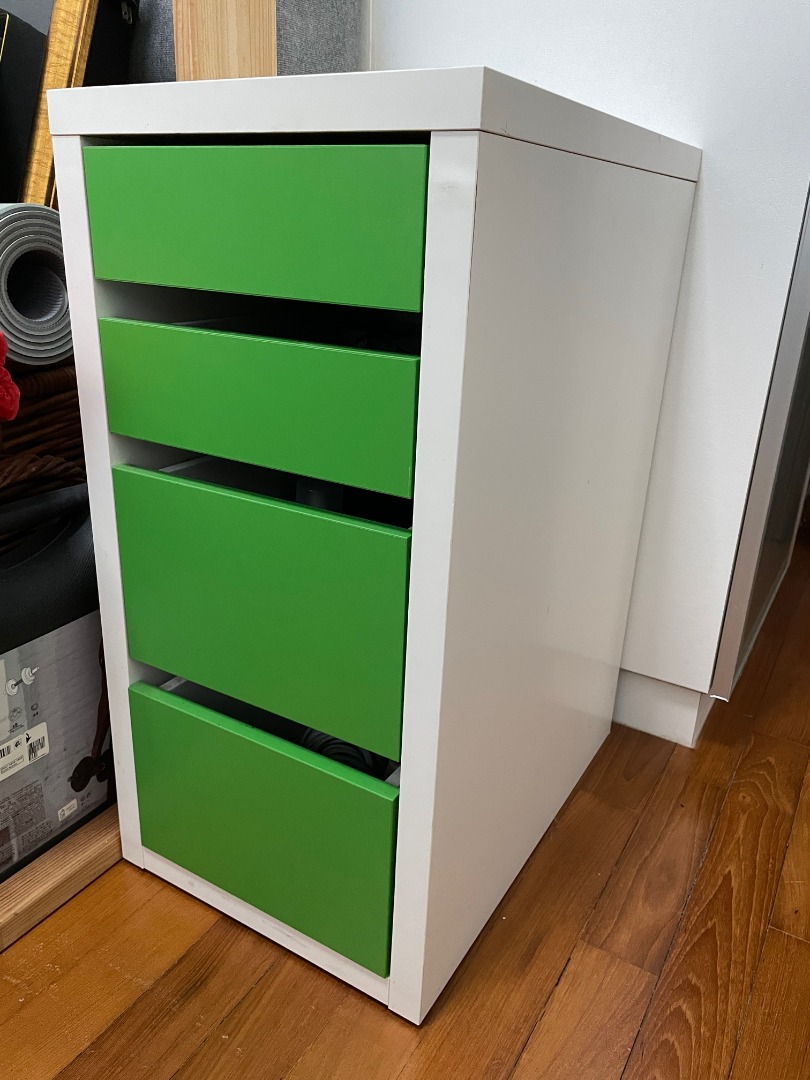 IKEA White / Sideboard with 4 drawers H70 x W35 x D50