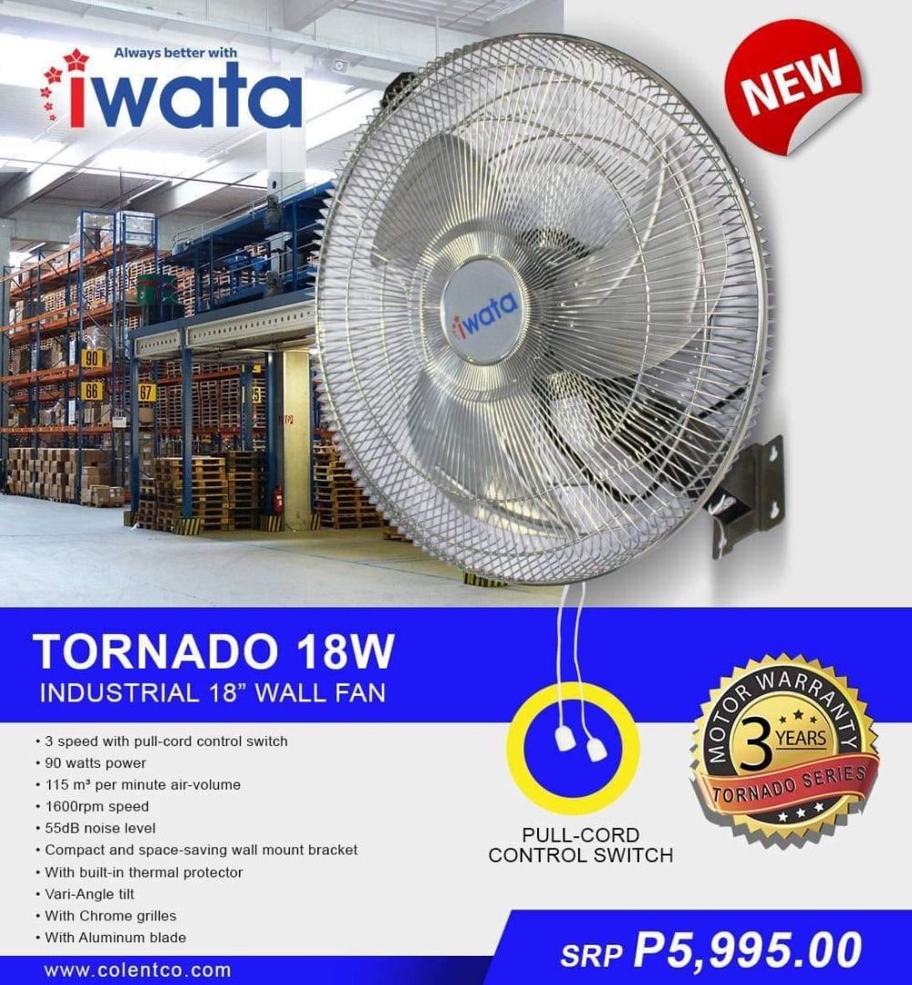 INDUSTRIAL 18 inches WALL FAN, Furniture & Home Living, Lighting & Fans