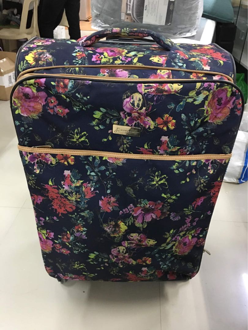 Jessica Simpson Floral Luggage Trolley Bag, Hobbies & Toys, Travel ...