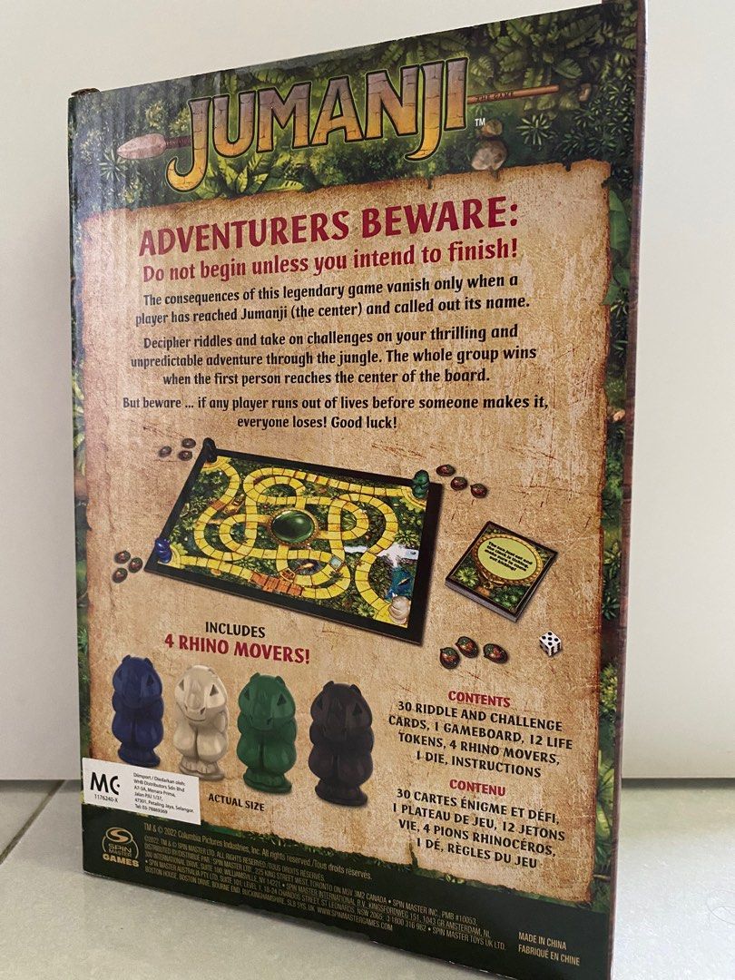 Jumanji Board Game, Hobbies & Toys, Toys & Games on Carousell