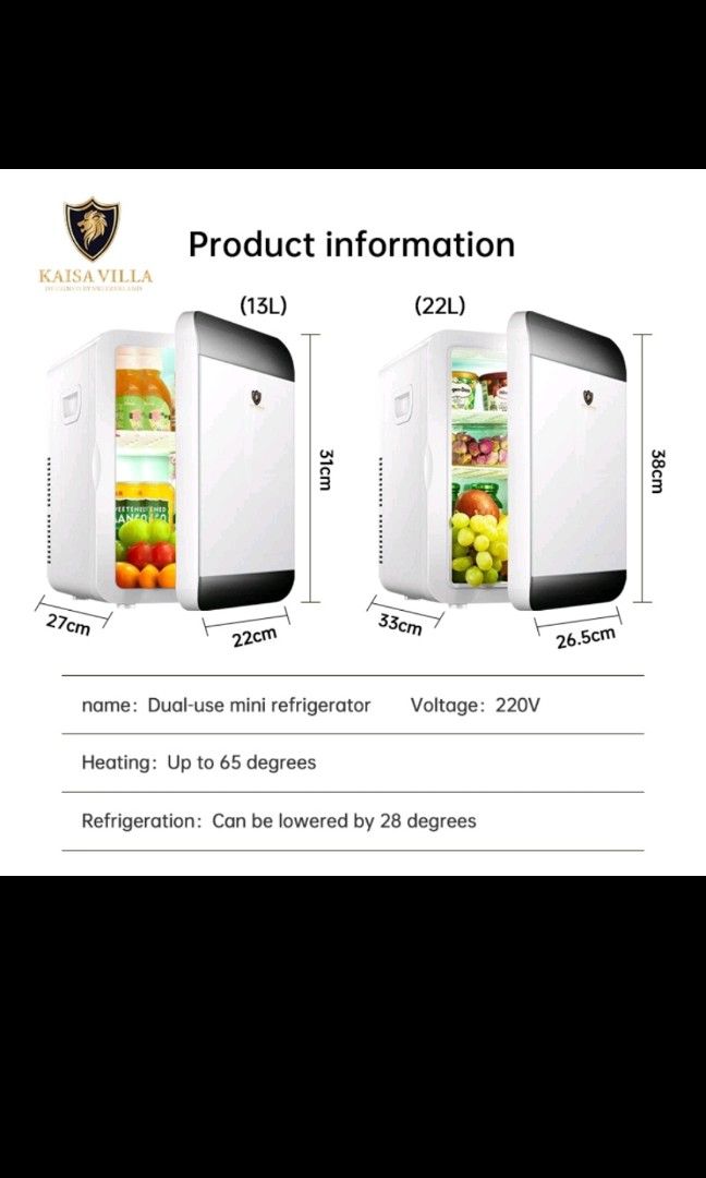 Kaisa Villa refrigerator Mini fridge 22L, TV & Home Appliances, Other