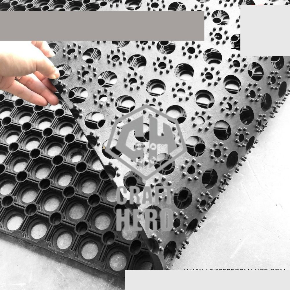 Kitchen Anti Slip Floor Mat, Restaurant Kitchen Rubber Ring Mat, Bar Counter Rubber Mat 1m x