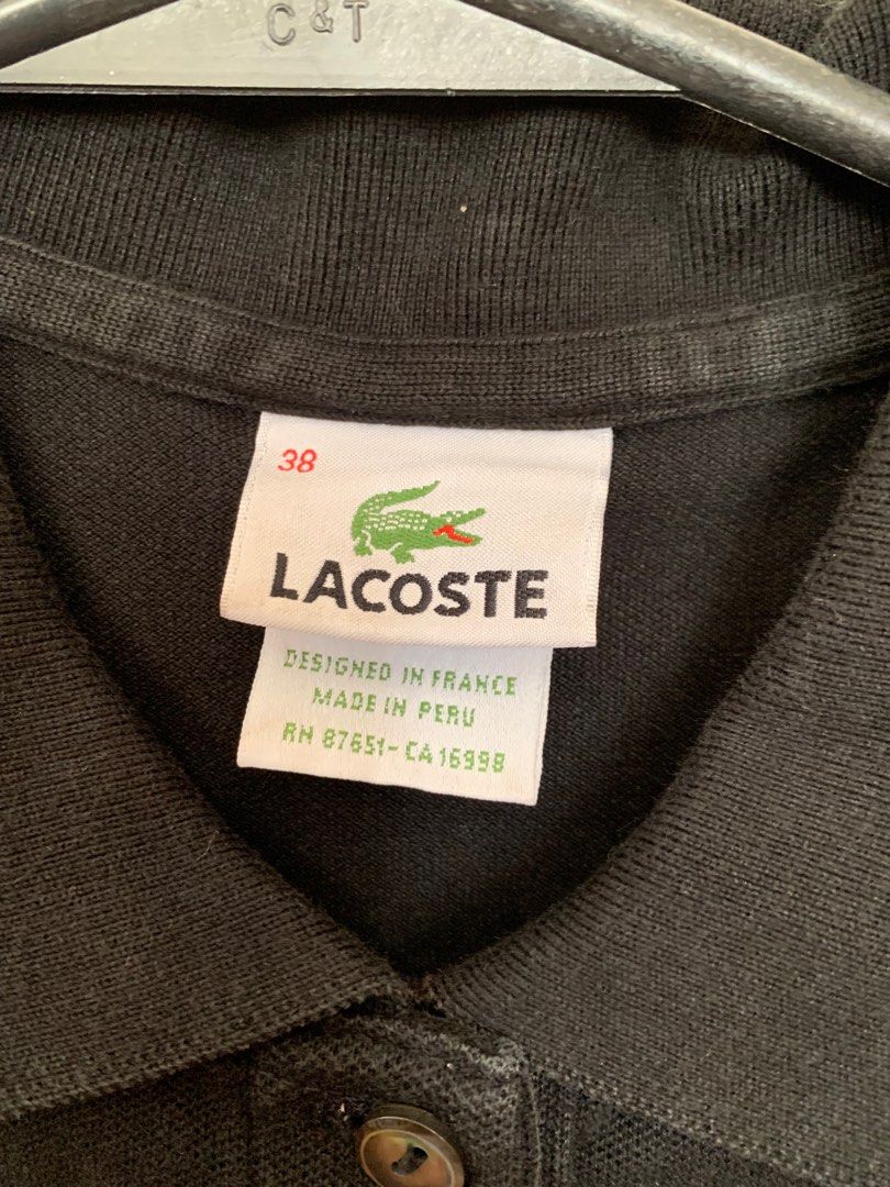 Lacoste black polo shirt, Women's Fashion, Tops, Shirts on Carousell