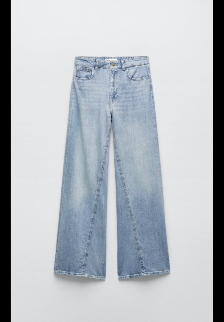 LF zara wide length full leg jeans, Women's Fashion, Bottoms, Jeans on