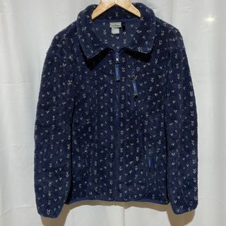 Vtg LL BEAN BIRDSEYE FLEECE LARGE Full Zip