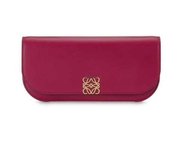 LOEWE GOYA アコーディオンクラッチ(ディップレッド