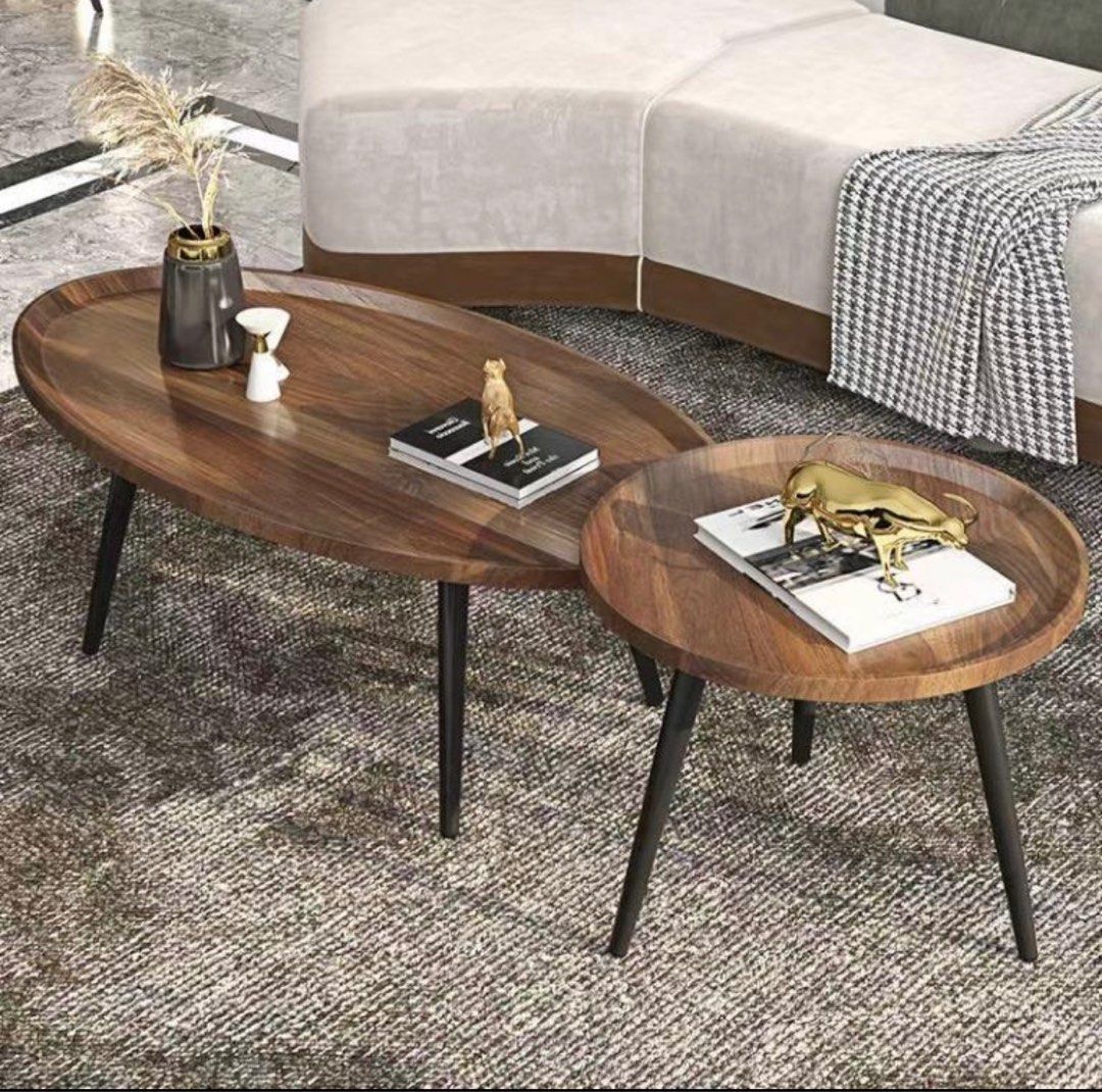 Modern Nested Coffee Table 2-piece set, Furniture &amp; Home Living ...