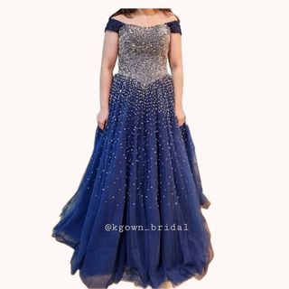Navy blue ball gown (no train)