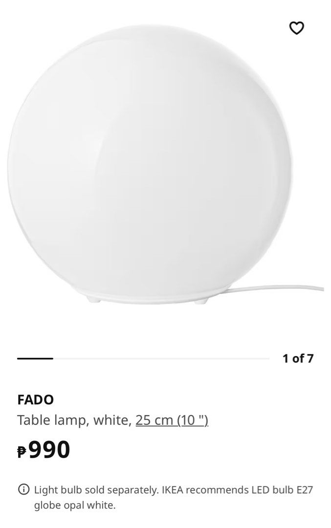 Original IKEA Fado Lamp with Free Firefly Smart Lightbulb, Furniture
