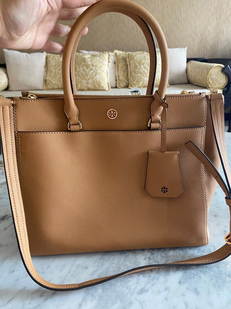 Preloved Tory Burch Robinson Tote Large Cardamom Barang Mewah