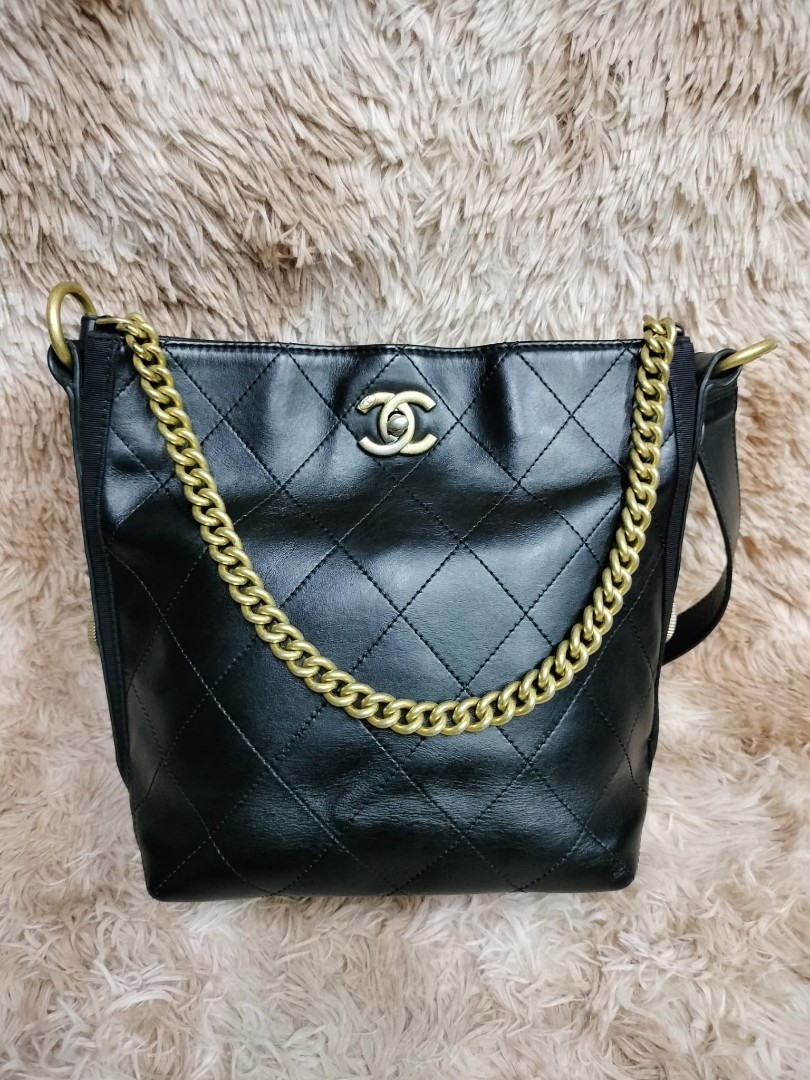 CHANEL BUTTON UP HOBO TWO WAY BAG, Luxury, Bags & Wallets on Carousell