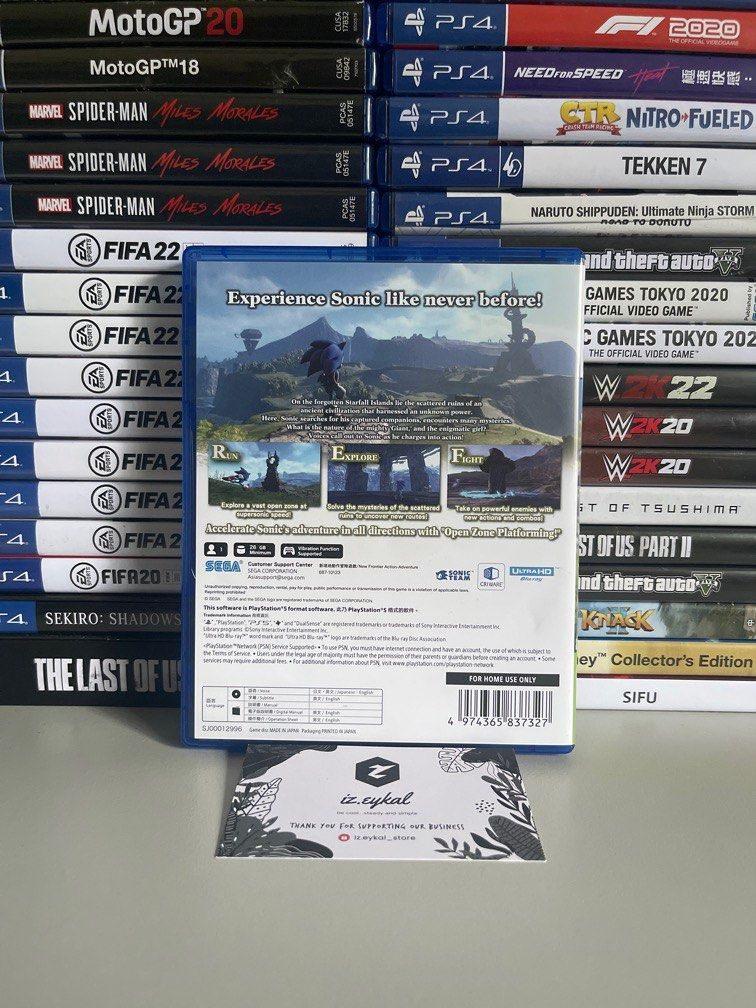 PS5 sonic frontier used like new english chinese cd disc not digital