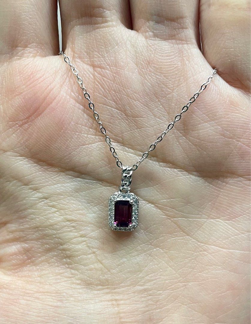 Purple garnet necklace Women s Fashion Jewelry Organisers