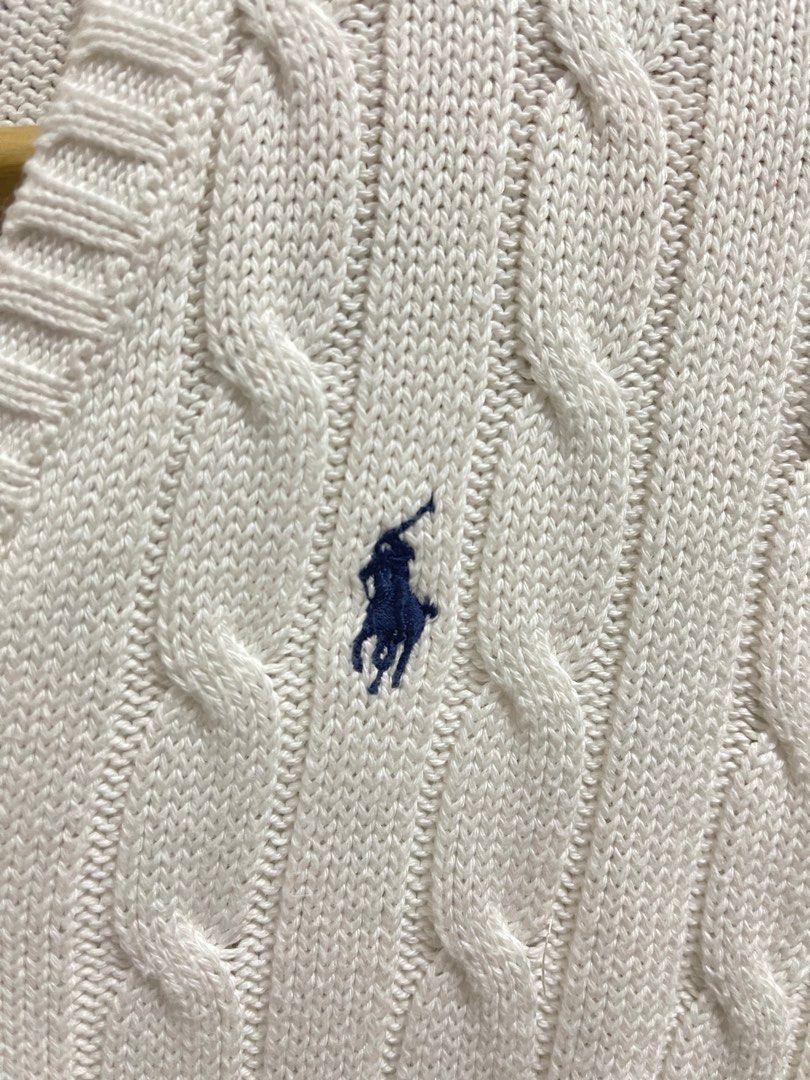 Ralph Lauren Womens Kimberly Polo Pony Cable-Knitted Sweater