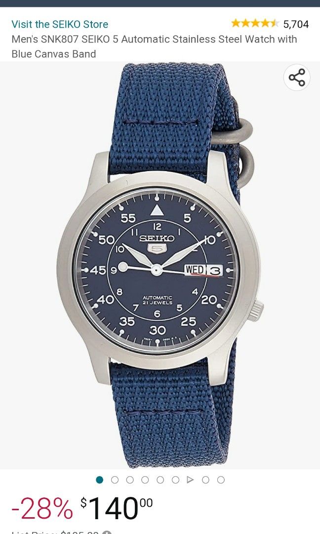 RARE DISCONTINUED SEIKO SNK807 FIELD WATCH, Men's Fashion, Watches