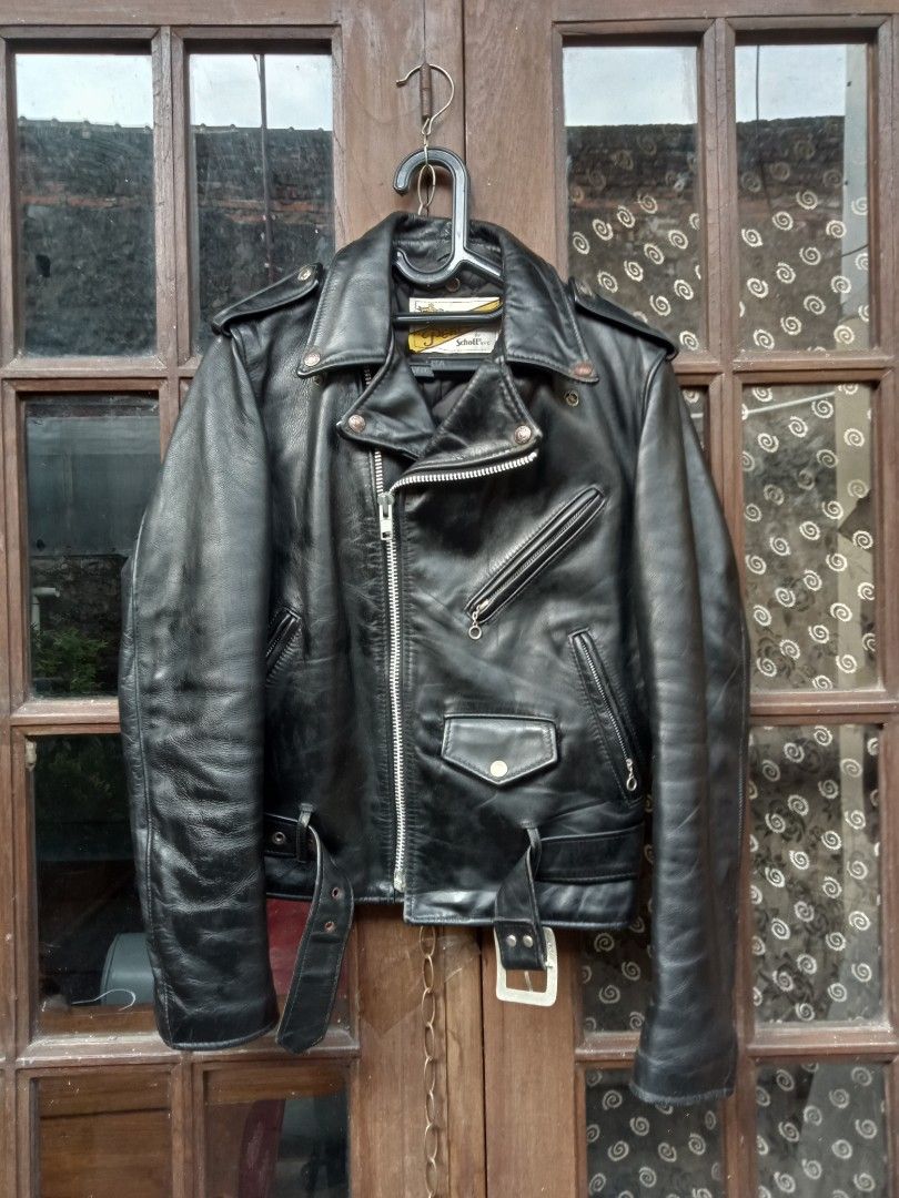 Schott NYC Perfecto 618 Leather Jacket Motorcycle Mens Size 34 Ramones