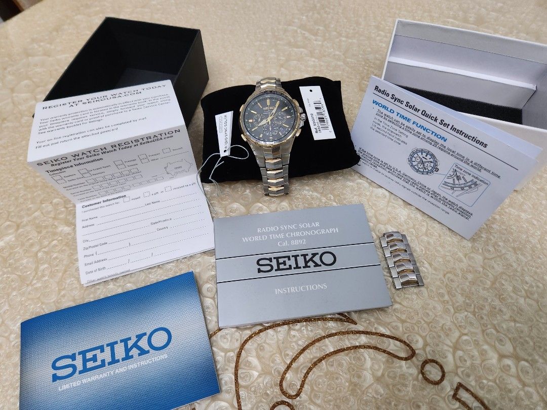 SEIKO Solar watch-Radio controlled World Time Watch, rarely used < 2-3  times, Luxury, Watches on Carousell