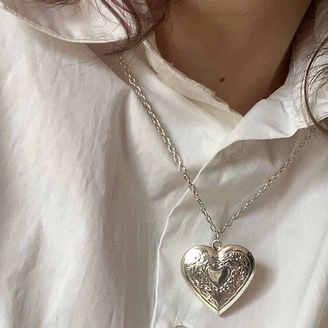 Real silver sales heart locket necklace