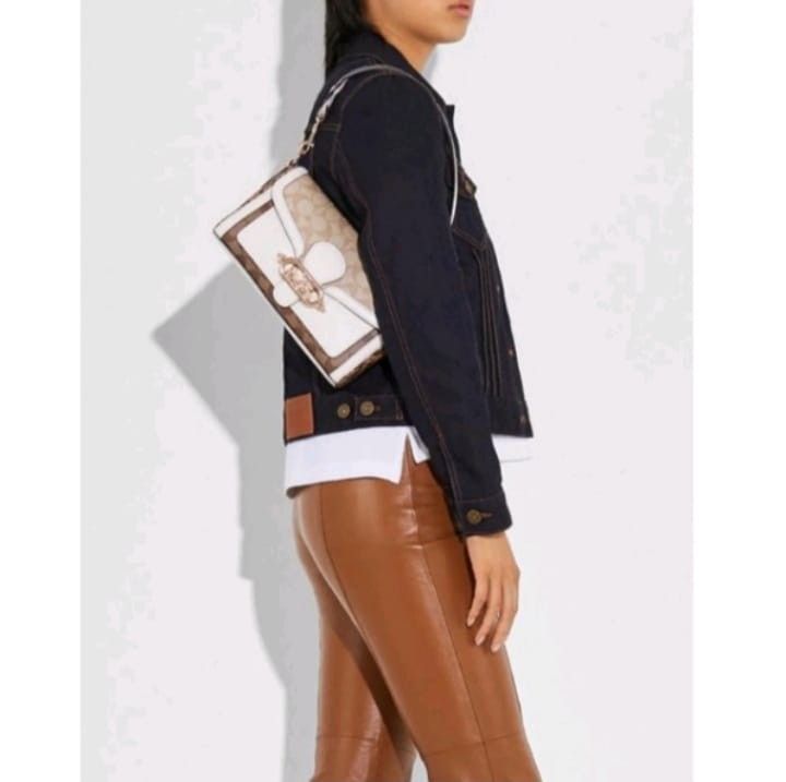 Small jade shoulder bag online with signature canvas detail
