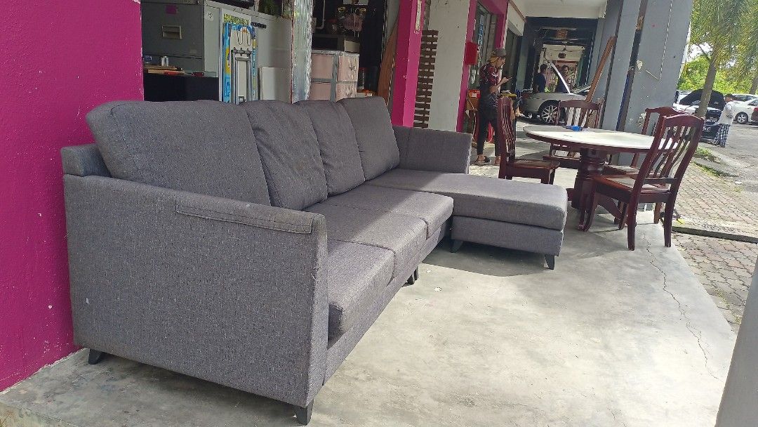 Sofa L shape Terpakai, Furniture & Home Living, Furniture, Sofas on