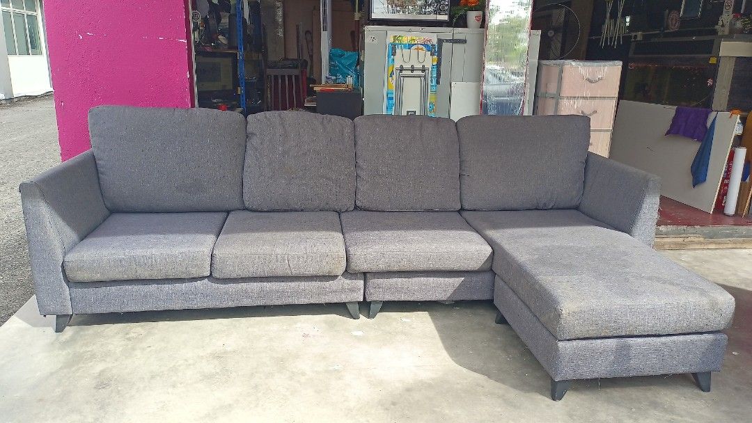 Sofa L shape Terpakai, Furniture & Home Living, Furniture, Sofas on