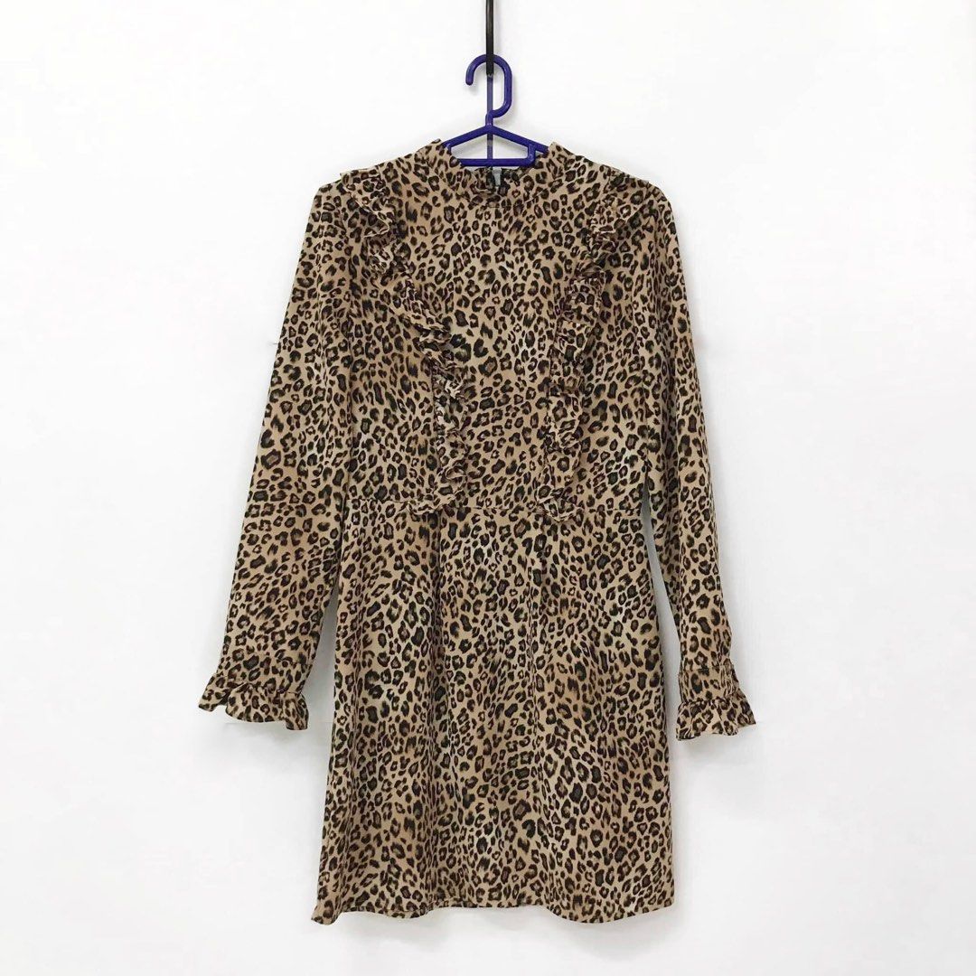 Topshop leopard print shirt dress top