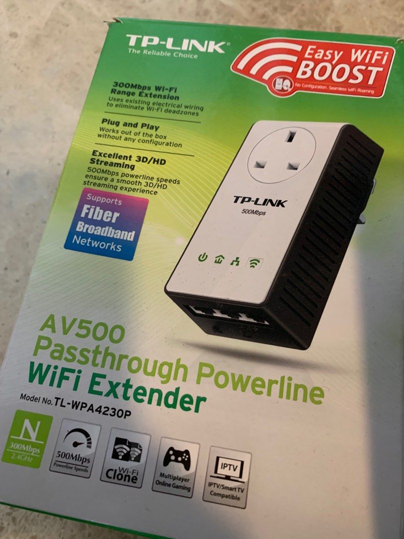 TPLink AV500 Passthrough Powerline WiFi Extender TLWPA4230P TPLINK