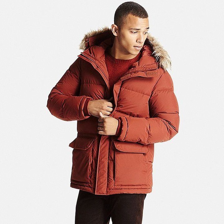 Uniqlo coat with fur hood online