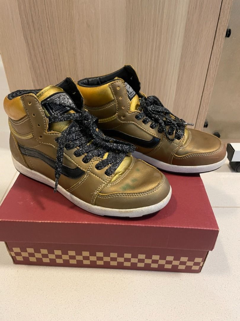 Gold vans high tops sale