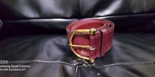 Vintage CELINE burgandy leather belt