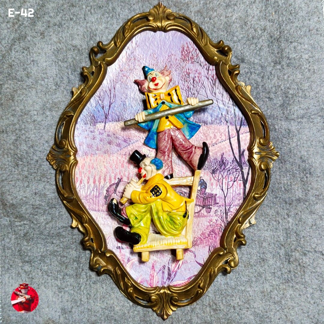 Vintage Italian Clown Wall Decor, Hobbies & Toys, Memorabilia & Collectibles, Vintage ...
