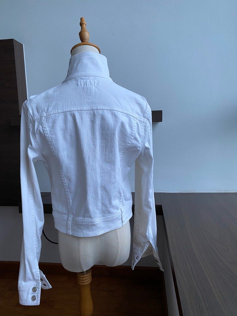 White lace denim jacket on sale