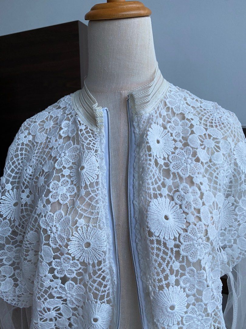 White lace hotsell denim jacket
