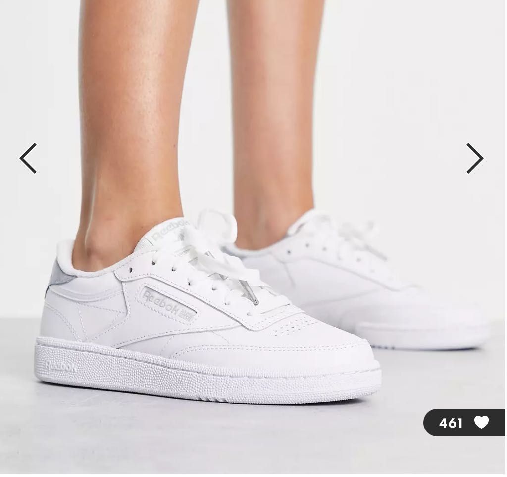White Shoe (Reebok Club C 85 trainers in white and silver snake), Women's  Fashion, Footwear, Sneakers on Carousell