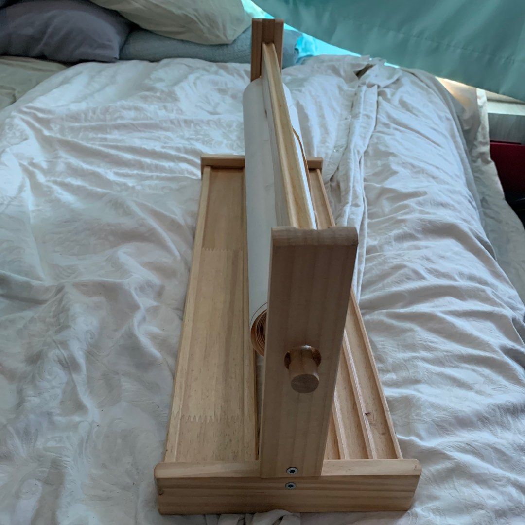 Wooden Tabletop Paper Roll Dispenser, Everything Else on Carousell