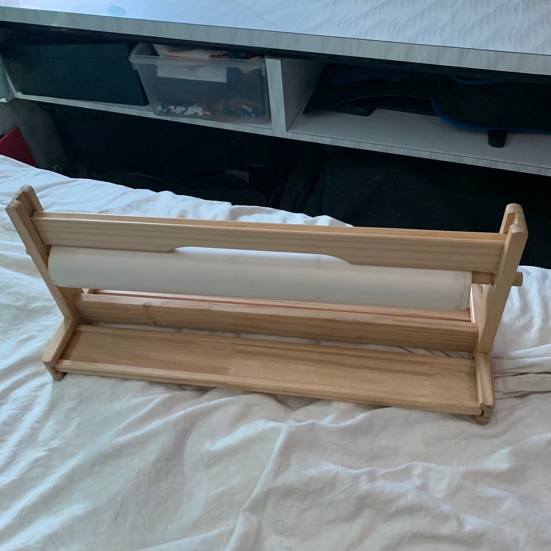Wooden Tabletop Paper Roll Dispenser, Everything Else on Carousell