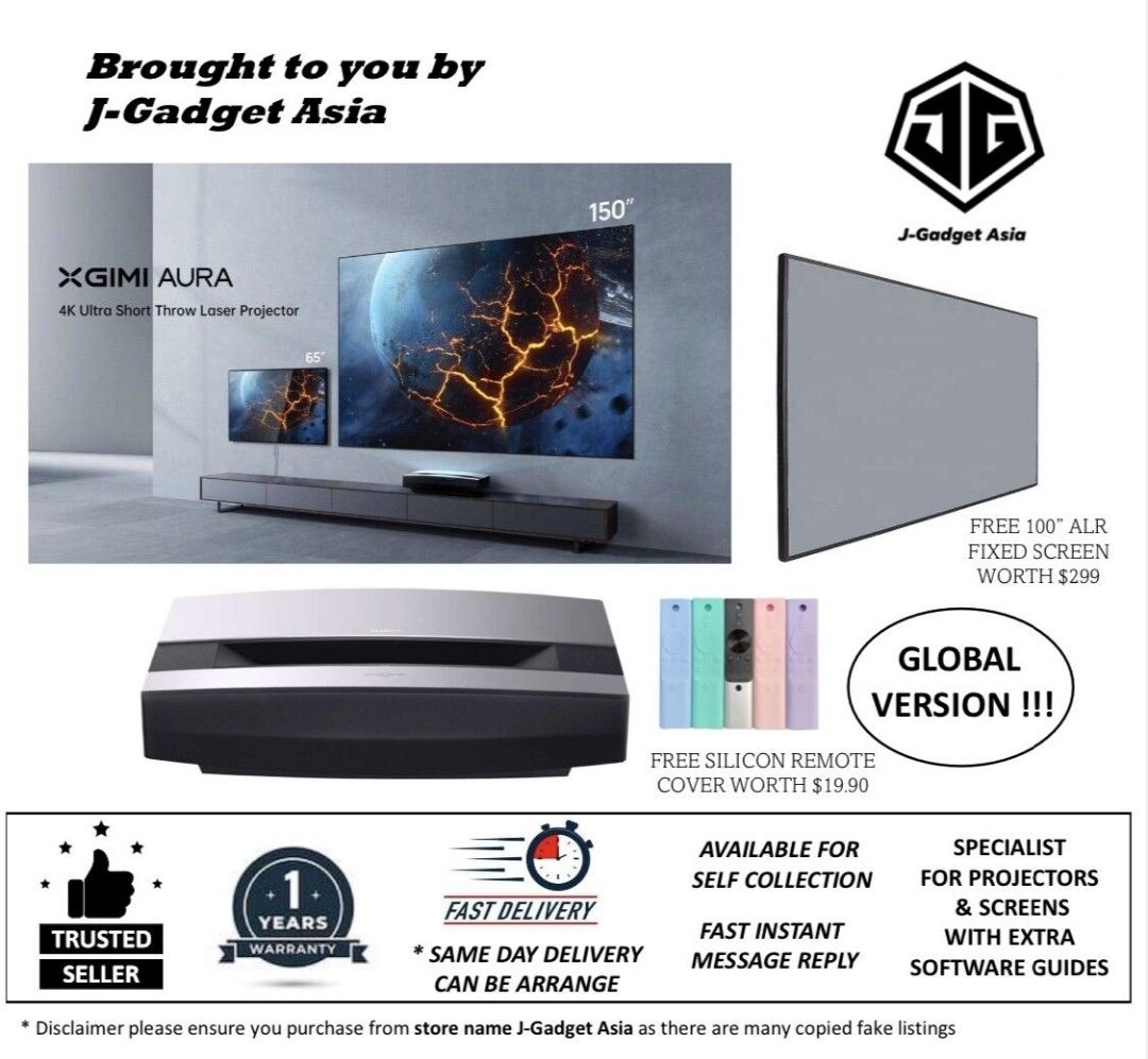 XGIMI AURA 4K Ultra Short Throw Smart Projector, TV & Home Appliances
