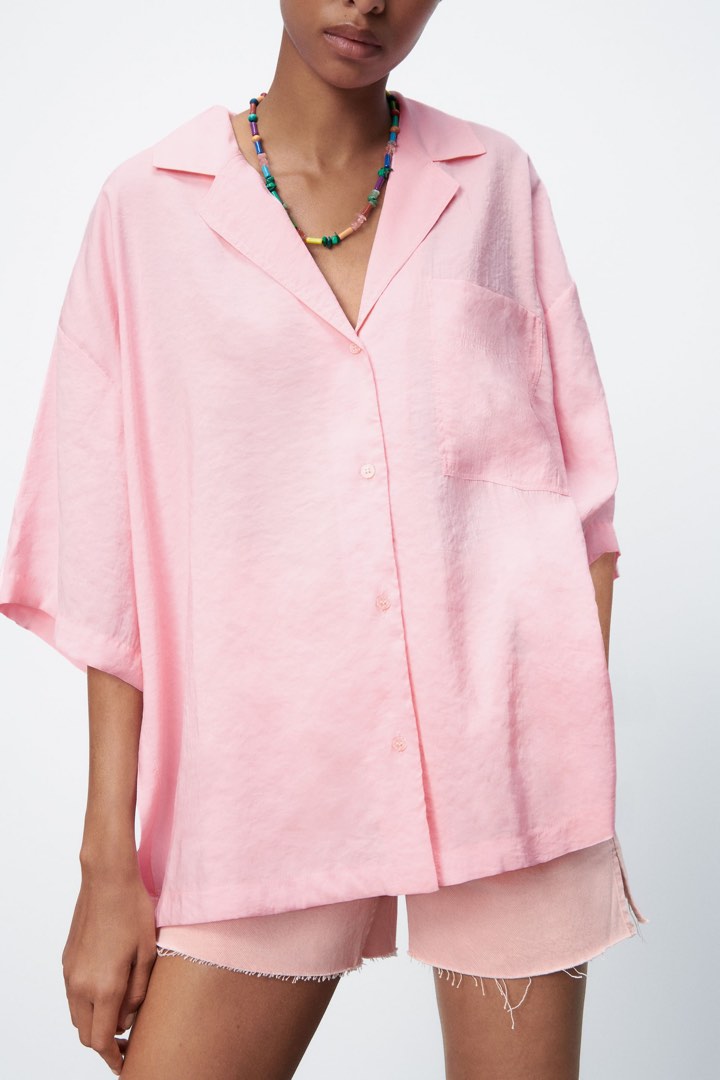 ZARA Oversized Shirt, Women's Fashion, Tops, Shirts on Carousell