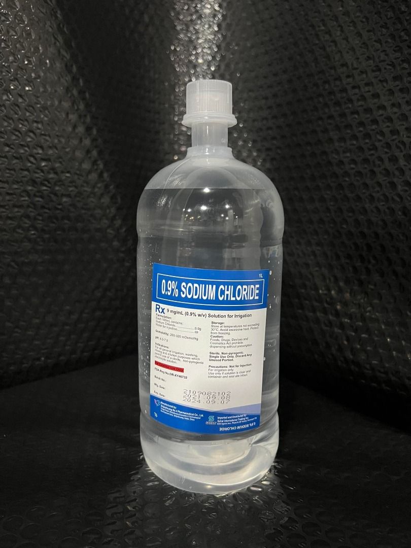 0 9 Sodium Chloride For Irrigation Nss Solution 1000ml Health Nutrition Medical Supplies Tools On Carousell