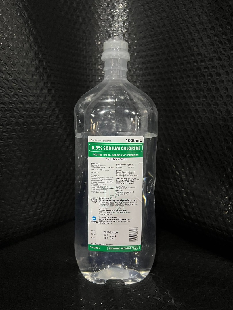 0.9 SODIUM CHLORIDE FOR IV INFUSION/ PNSS 1000ML, Health & Nutrition, Medical Supplies & Tools