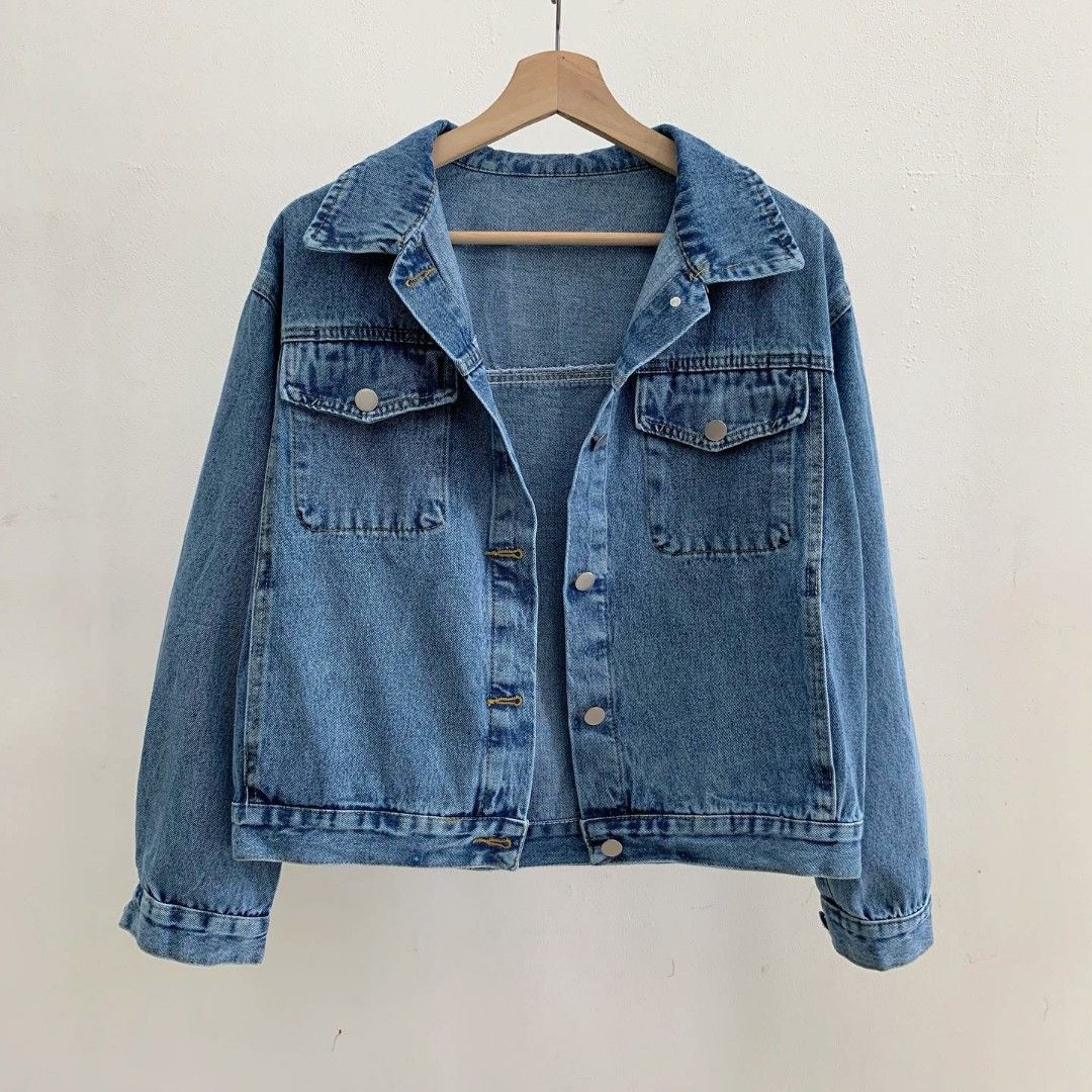 100 IMPORT Kode B3747 1 warna Maxine Big Pocket Jeans Jacket