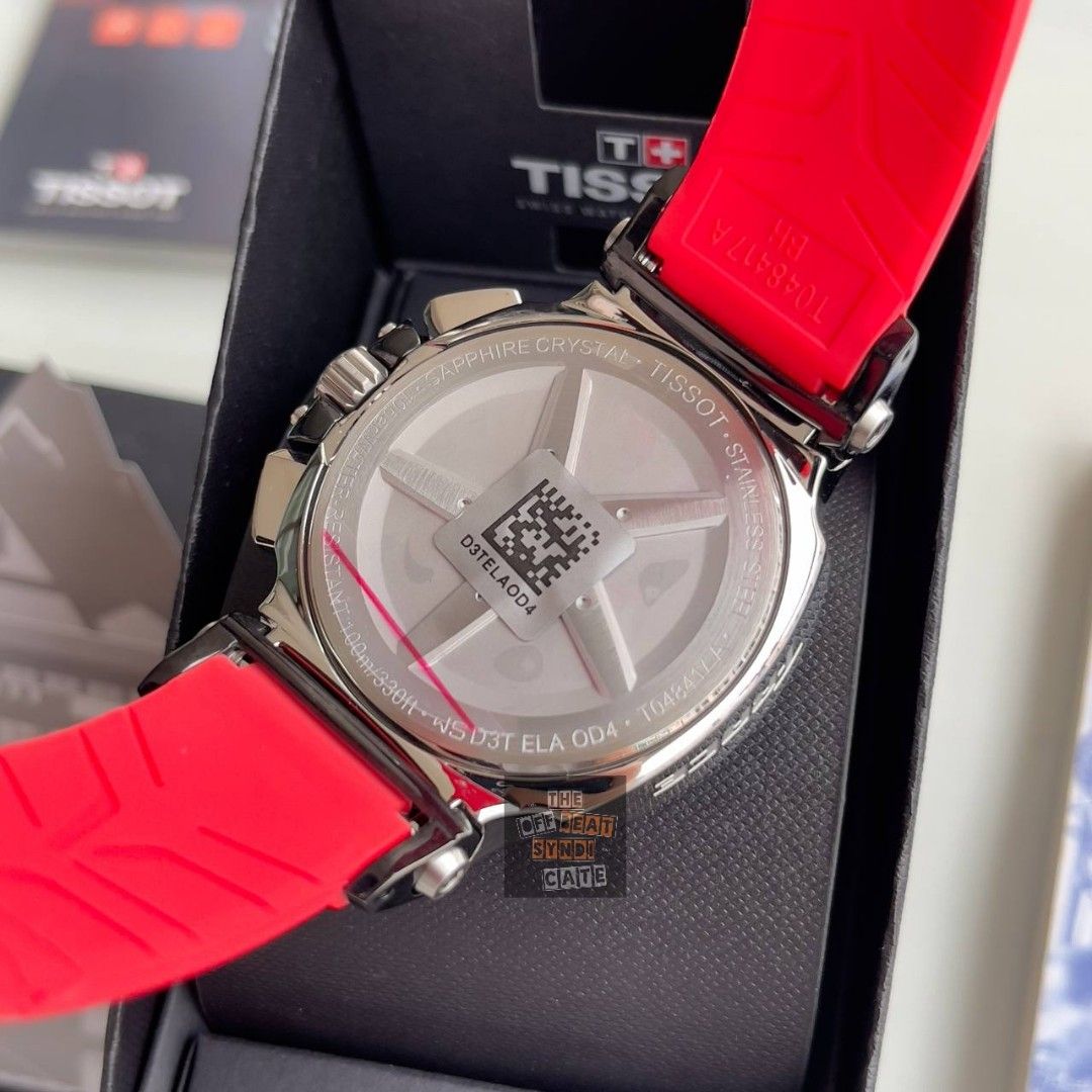 TISSOT T-Race Quartz Chronograph 45mm zwart - oranje rubber - Juwelier van der Weerd - Janssen Zeist