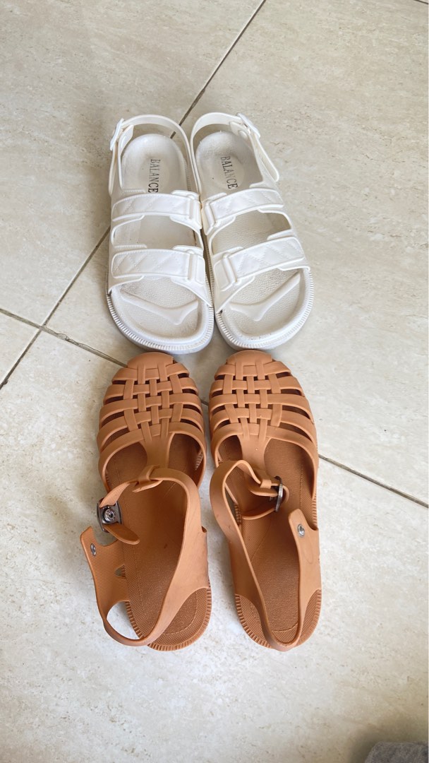 2pasang sandal sepatu jelly