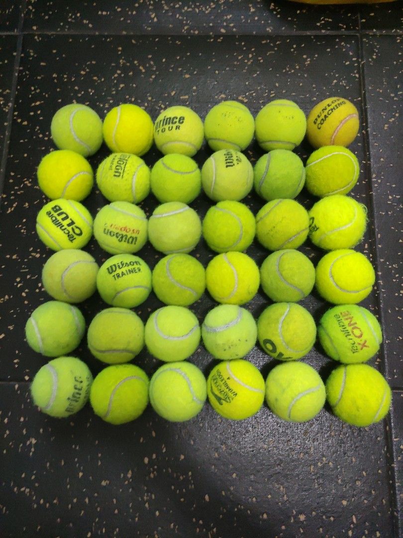 36 Assorted Used Tennis Balls, Sports Equipment, Sports & Games, Racket