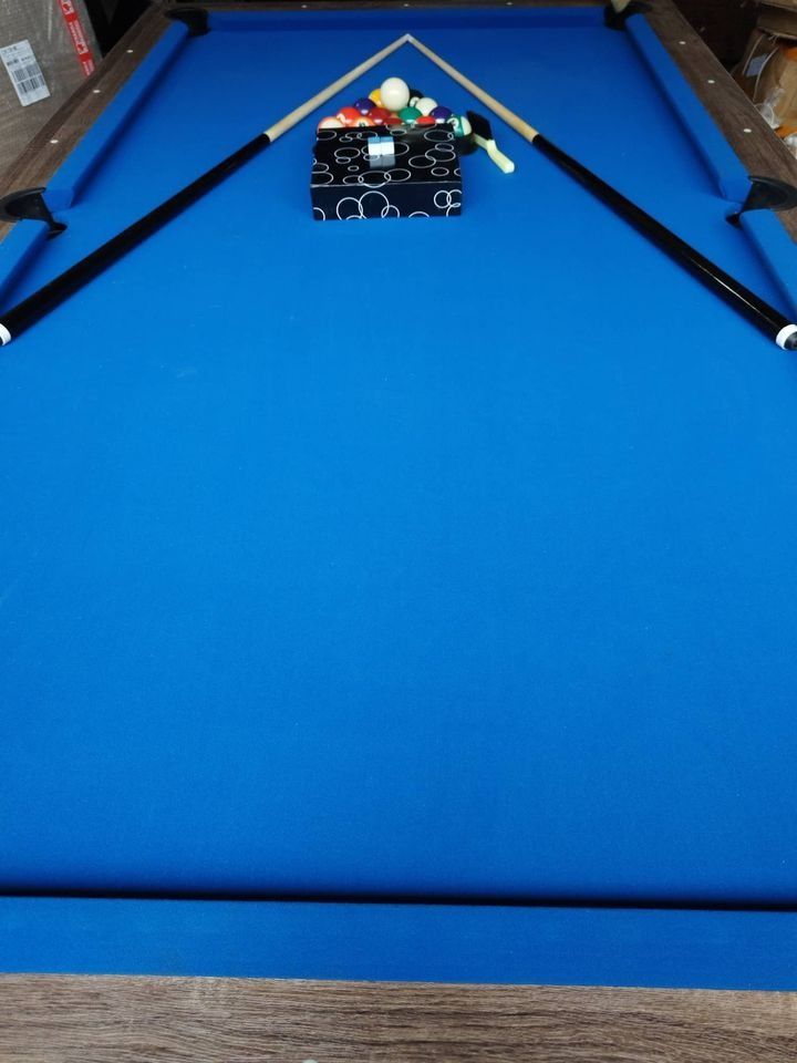 4x8ft ROME BILLIARD TABLE (Category: Billiards and Bowling) located in Manila. Submitted by wrbreyestrading (Listing ID 1211276074, Image 2). Description: 4x8 FT. ROME STYLE JUNIOR BILLIARD TABLE PHP 49,000 PHP 49,000 PHP 49,000 * Brand new * Good Quality * MDF SLATE ACCESSORIES INCLUDED: ✅2 TAKO/CUE STICK ✅1 SET TAIWAN BILLIARD BALL ✅1 PLASTIC TRIANGLE ✅2 CUE CHALK ✅1 TABLE BRUSH Outside Dimension: L: 144 cm W: 137 cm H: 80cm Inside Dimension: L