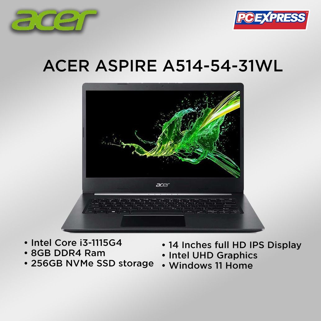 Acer Aspire A514-54-31WL | Intel Core i3-1115G4 | 8GB DDR4 Memory ...