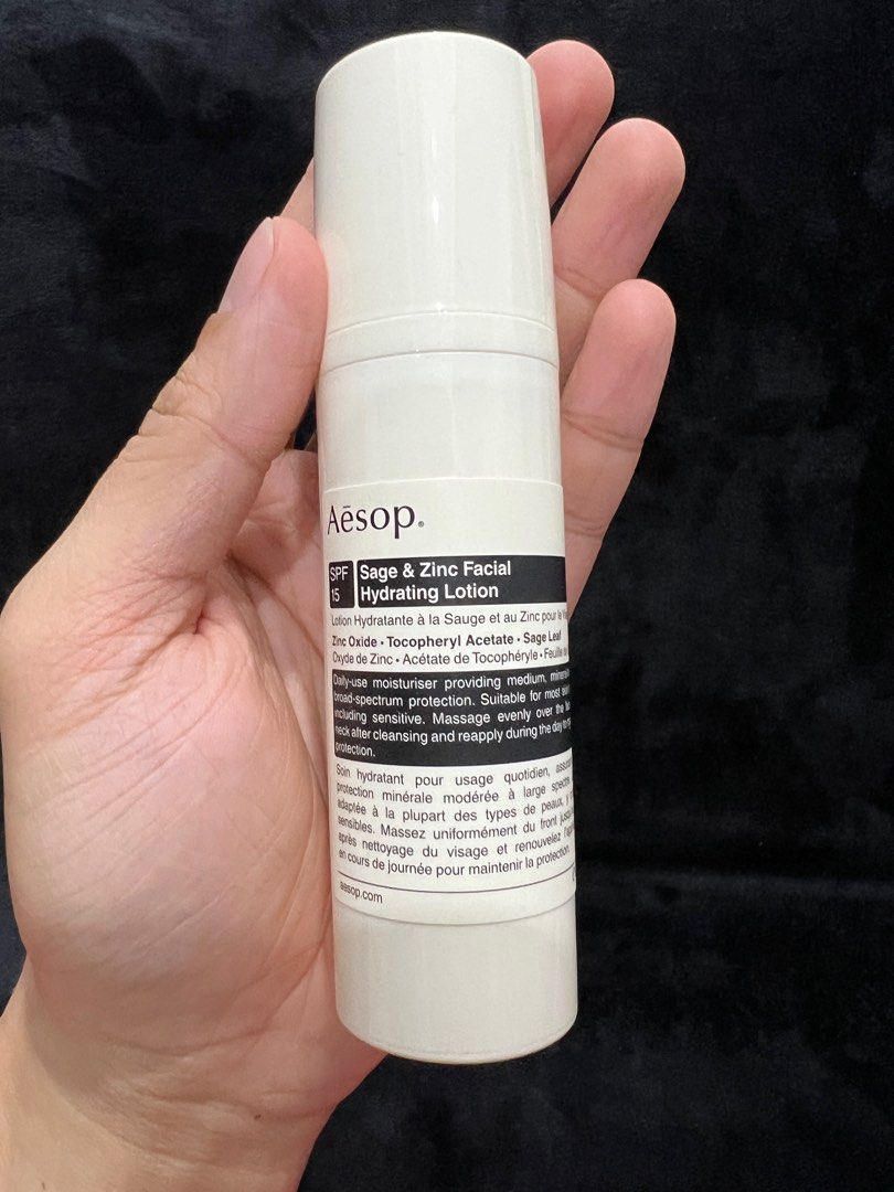AESOP SAGE & ZINC FACIAL HYDRATING LOTION SPF 15, Beauty & Personal